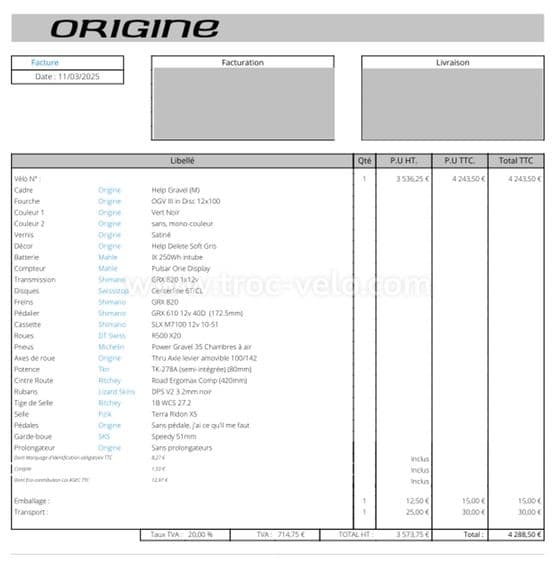 Vélo Gravel électrique léger - Origine Help (M) - 3