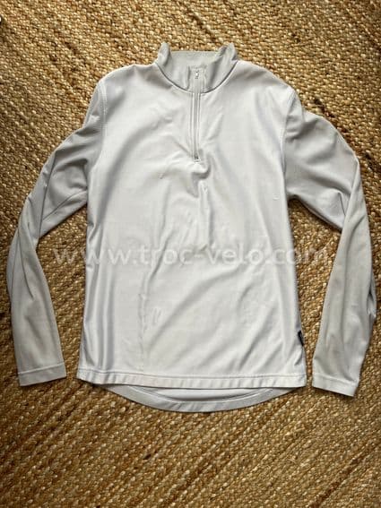 T-shirt maillot jersey manches longues windstopper anti coupe vent MYBIKE blanc nacré - 2