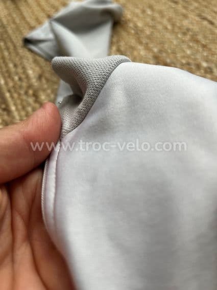 T-shirt maillot jersey manches longues windstopper anti coupe vent MYBIKE blanc nacré - 11