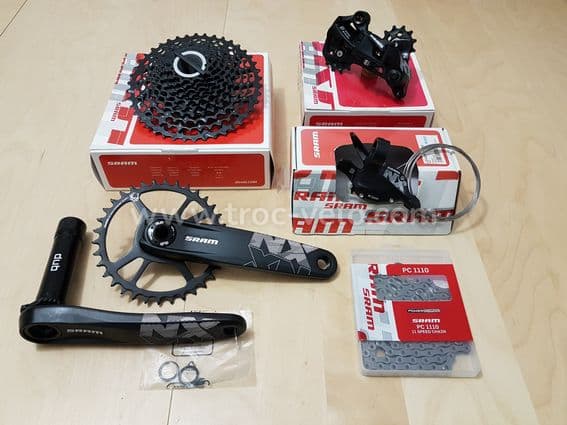 Groupe neuf SRAM NX 11v Pédalier 32 ou 34 dents DUB 175 mm Boost ou non Boost Cassette 11/42 - 1