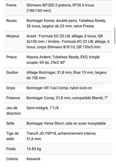 VTT trek Marlin 7 - 10