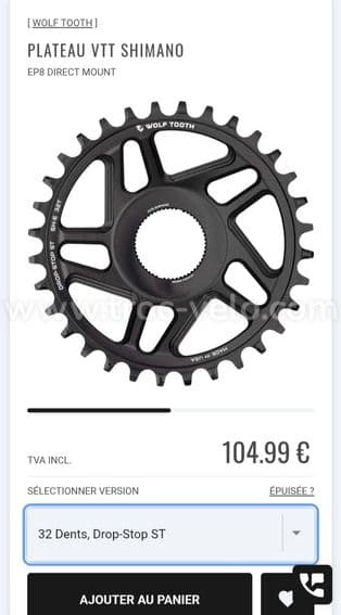 Pedalier Shimano EP8 XTR 160mm + Plateau woolTouth T-TYPE - 3